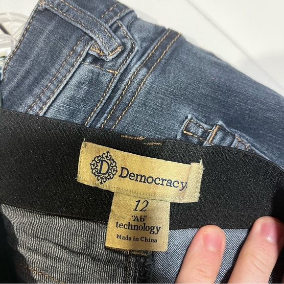 Democracy AB Technology Jeans High Rise Size 12 Dark Wash Slim Leg - Picture 7 of 8